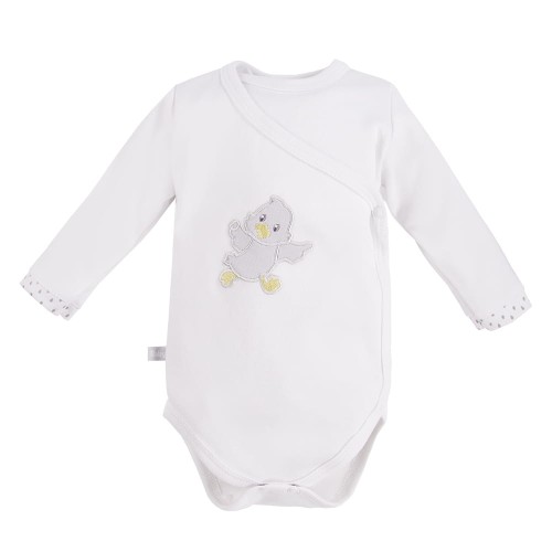 Bodysuit cardigan long sleeve duck white