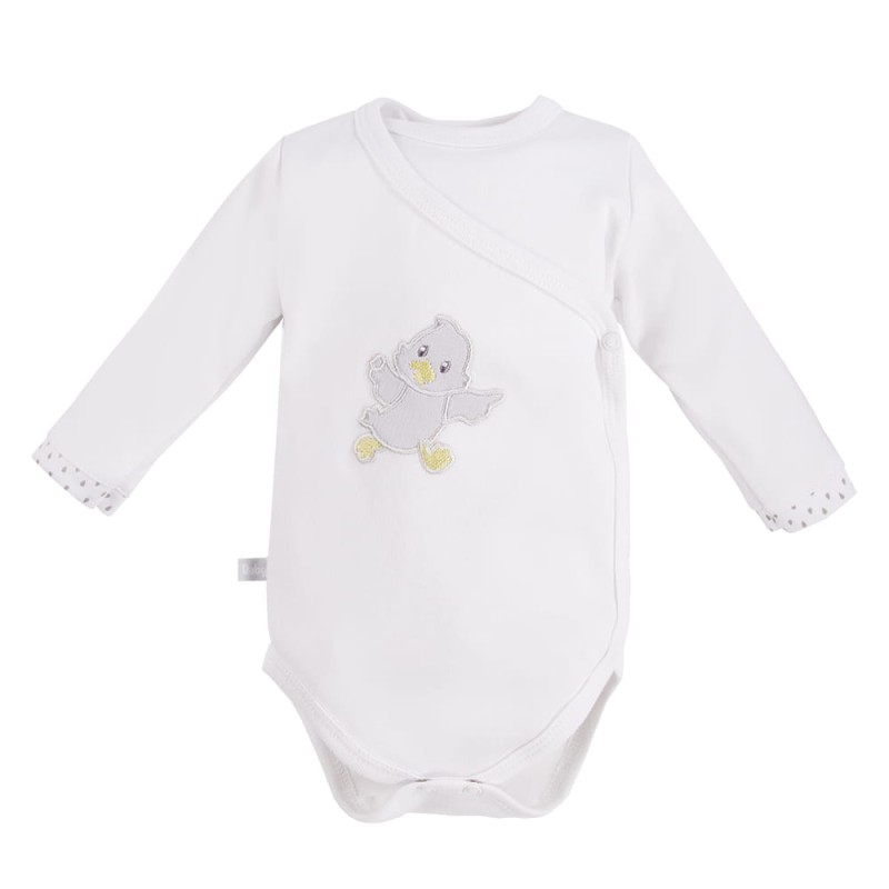 Bodysuit cardigan long sleeve duck white