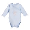 Langer Ärmel Wickelbody, blau mit Koala