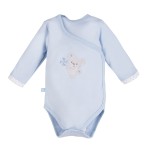 Langer Ärmel Wickelbody, blau mit Koala