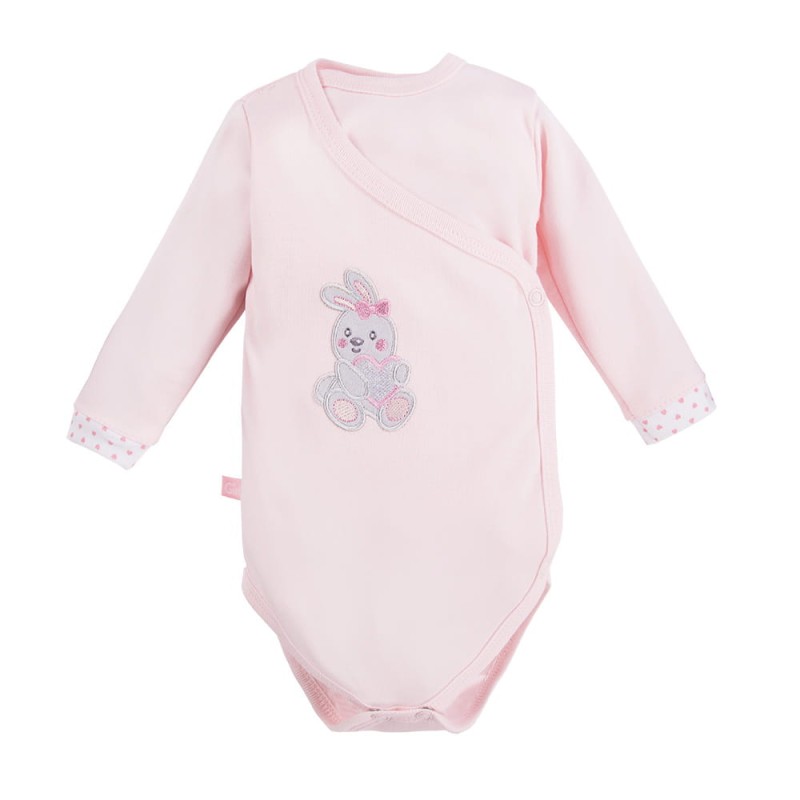 Bodysuit cardigan long sleeve bunny pink
