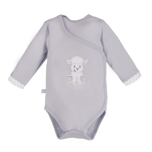 Bodysuit cardigan long sleeve sheep gray