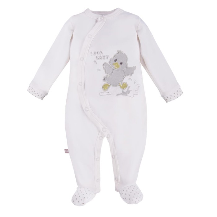 Weißer Baby-Strampler mit Entchen