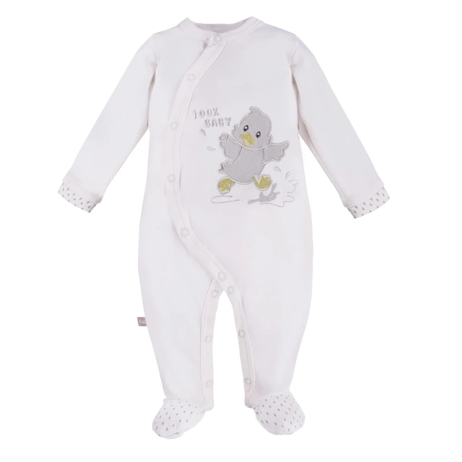 Weißer Baby-Strampler mit Entchen