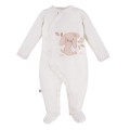 Baby-Strampler in Ecru mit Hundemotiv