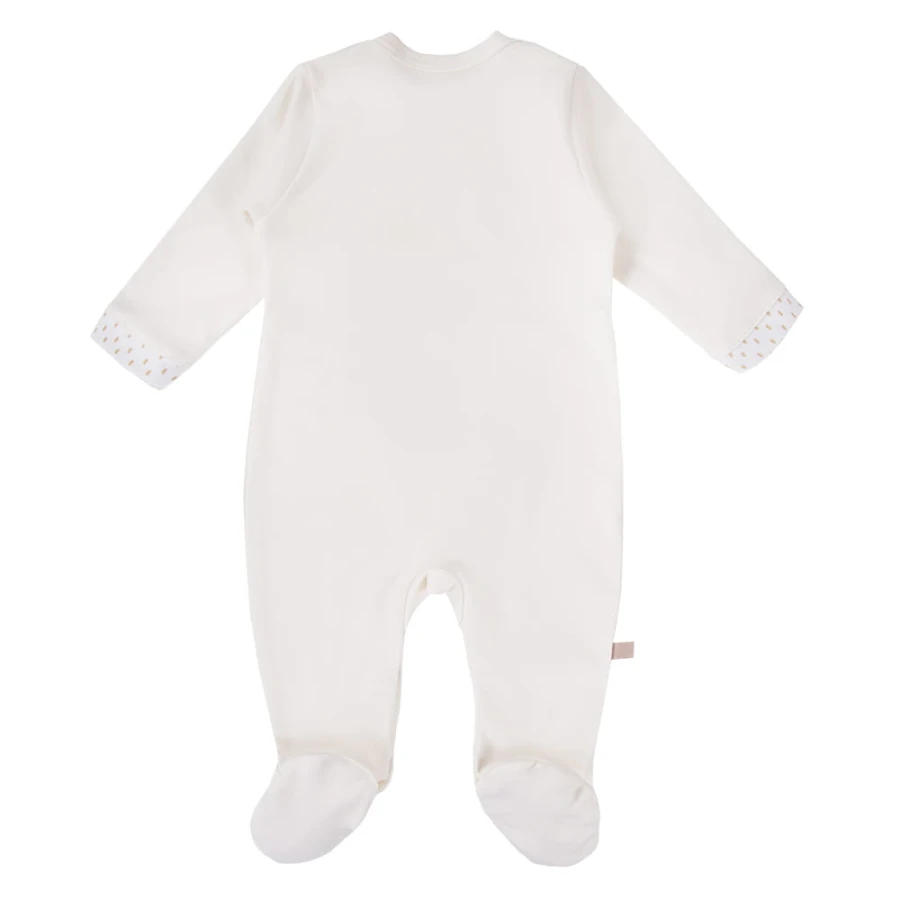 Baby-Strampler in Ecru mit Hundemotiv