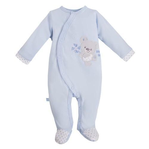Blauer Baby-Strampler mit Koala