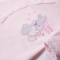 Baby-Strampler rosa mit Kaninchen