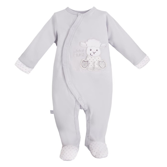 Grauer Baby-Strampler mit Schaf