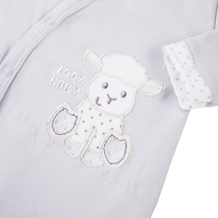 Grauer Baby-Strampler mit Schaf