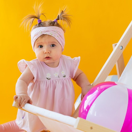 Rosa Baby-Tunika mit Blumenmuster