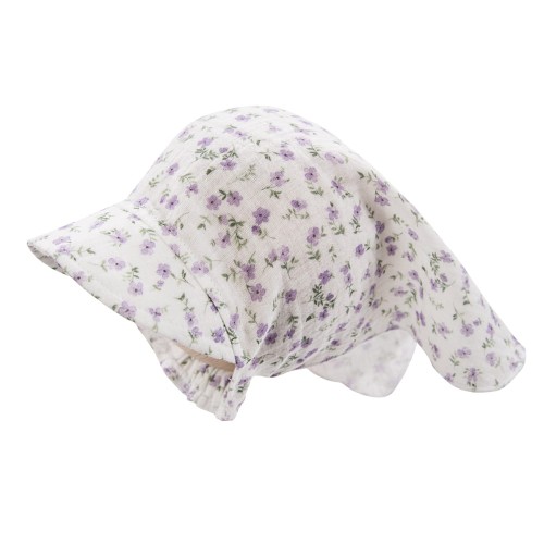 Kinder-Kopftuch in Ecru mit Blumenmuster