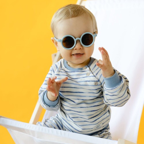 Sweatshirt mit blauen Streifen in Ecru