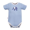 Body dziecięce niebieskie ze słonikiem, z krótkim rękawem chłopięce