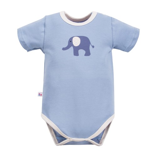 Babybody mit Elefant, blau