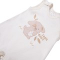 Baby-Schlafstrampler in Ecru mit Hundemotiv