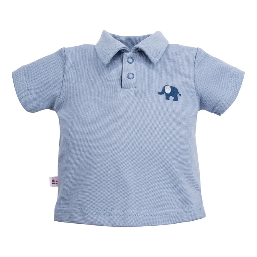 T-shirt polo niebieski z kołnierzykiem