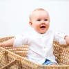 Weißes Musselin-Hemd für Kinder mit Stehkragen