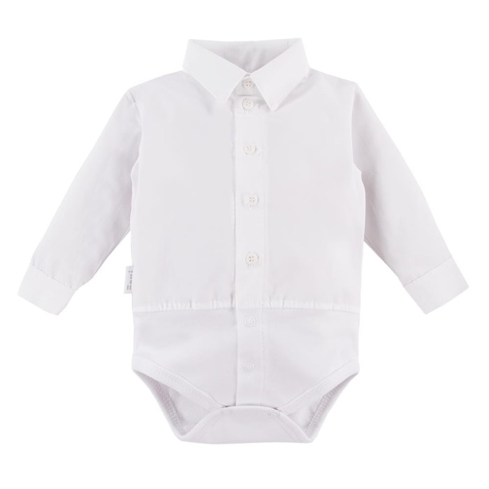 Baby-Body mit Kragen, weiß
