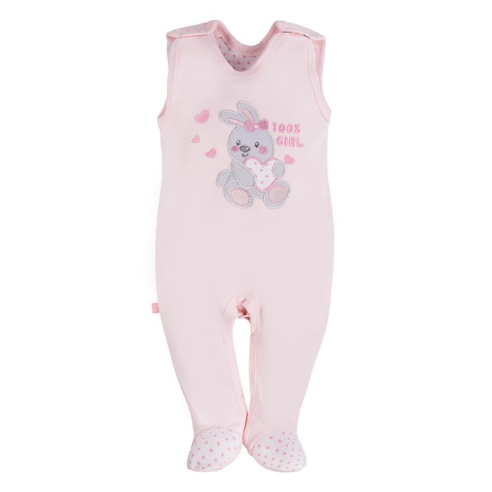 Baby-Schlafstrampler rosa mit Häschen