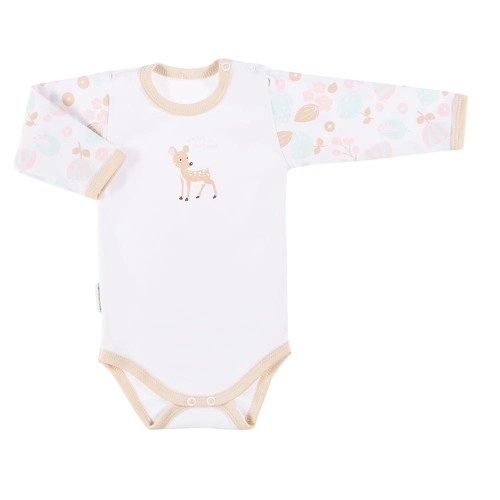 Bodysuit long sleve FAMILY beige/print