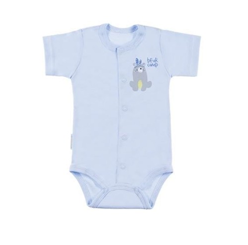 Bodysuit cardigan short sleve FAMILY blue