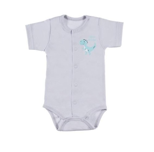 Bodysuit cardigan short sleve FAMILY gray