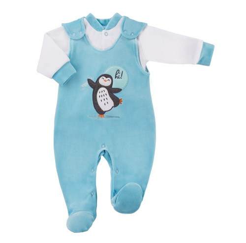 Velvet baby set SNOW turquoise