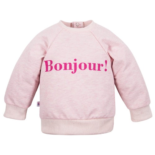 Sweatshirt Bonjour rosa