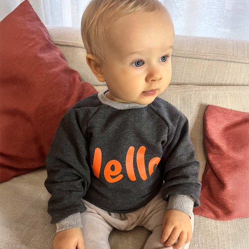 Sweatshirt Hello graphitgrau