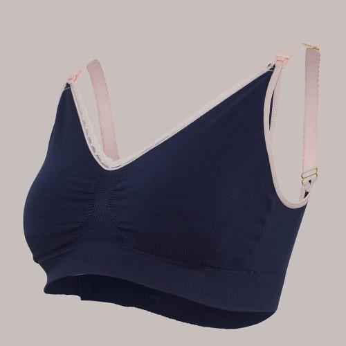 Still-Büstenhalter blau mit rosa Spitze