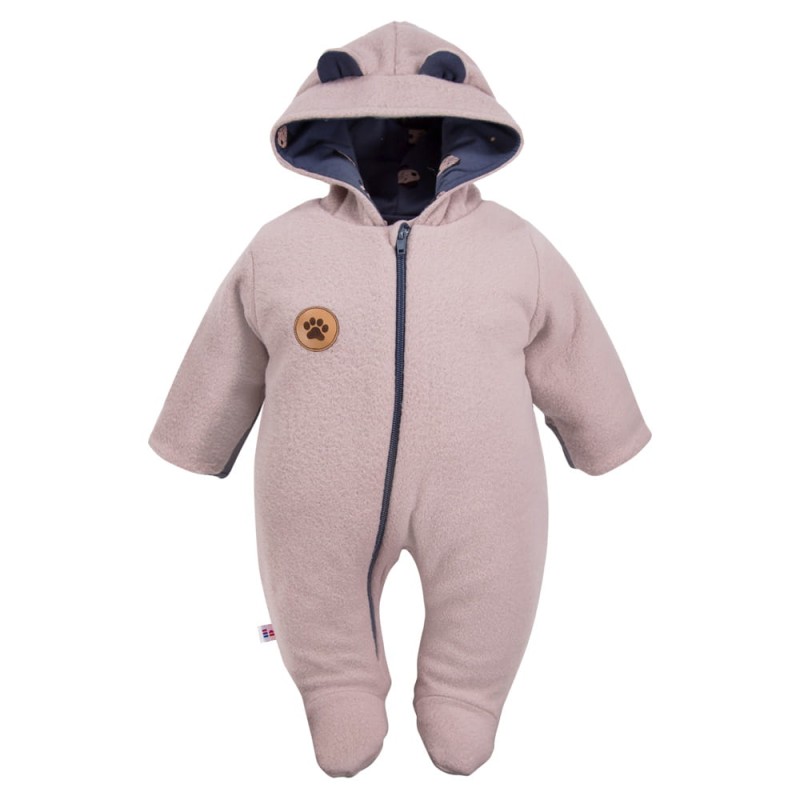 kombinezon niemowlęcy beżowy polarowy na wyjście ze szpitala