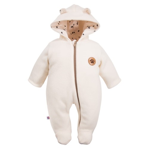 Babyoverall mit Kapuze in Ecru