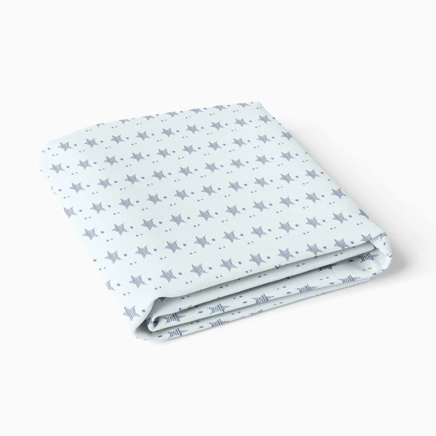 Jersey-Spannbettlaken mit blauen Sternen 120 x 60