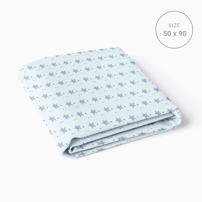 Jersey-Spannbettlaken für Beistellbett, blau mit Sternen, 90 x 50