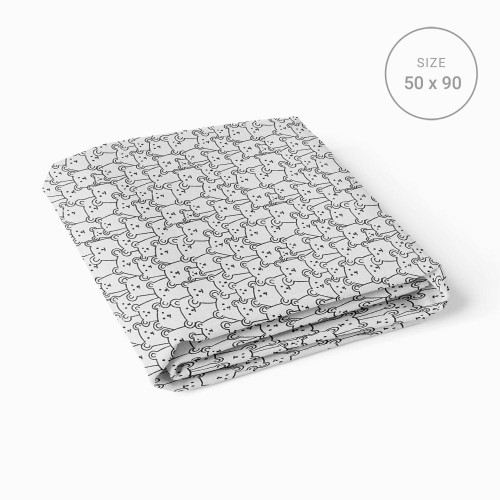 Spannbettlaken für Beistellbett aus grauem Jersey mit Bärenmotiv 90 x 50