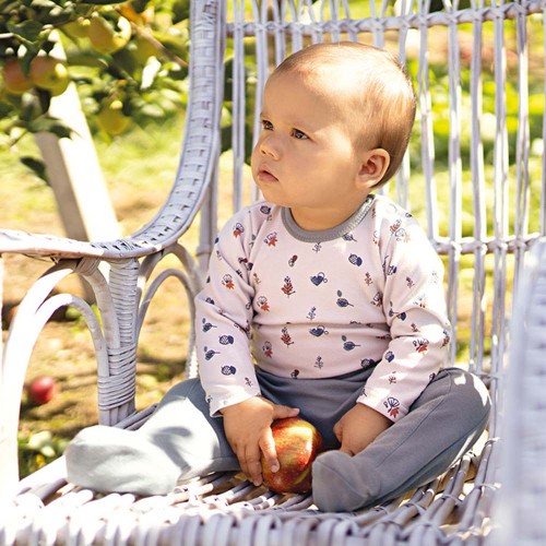 Graues Jungen-Body mit Blättern