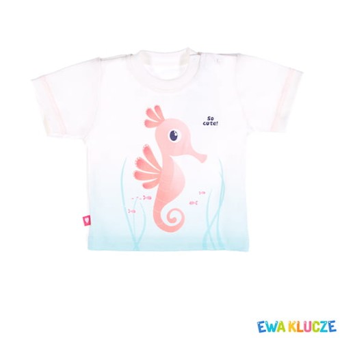 T-SHIRT SUM TIME GIRL BEIGE/CORAL COT 062