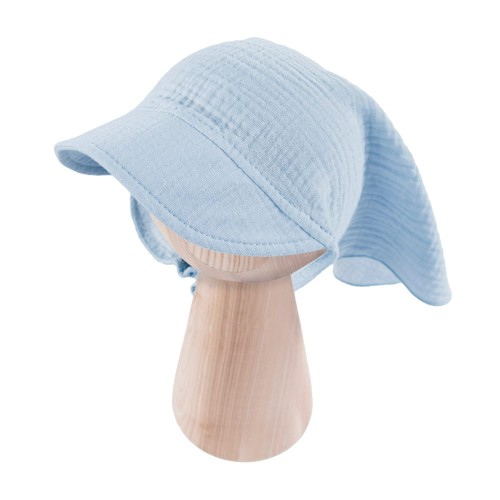 Muslin hat with elastic blue