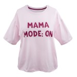 Oversize-T-Shirt für Mütter mit Aufdruck, rosa