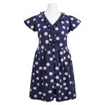 Dunkelblaues Hemd mit Gänseblümchen LINDA