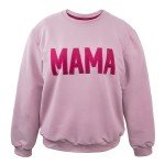 Sweatshirt mit der Aufschrift MAMA in Heidekraut mit burgunderroter Stickerei
