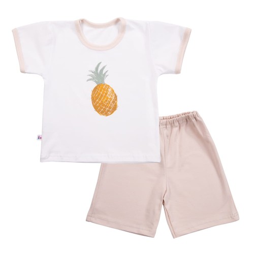 Kinderpyjama mit Ananas, beige