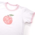 Piżama dziecięca z krótkim rękawem różowa z brzoskwinią dziewczęca, motyw owoców