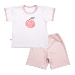 Kinderpyjama mit Pfirsichmuster, hellrosa