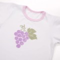Piżama dziecięca z krótkim rękawem, fioletowa i z nadrukiem winogrona