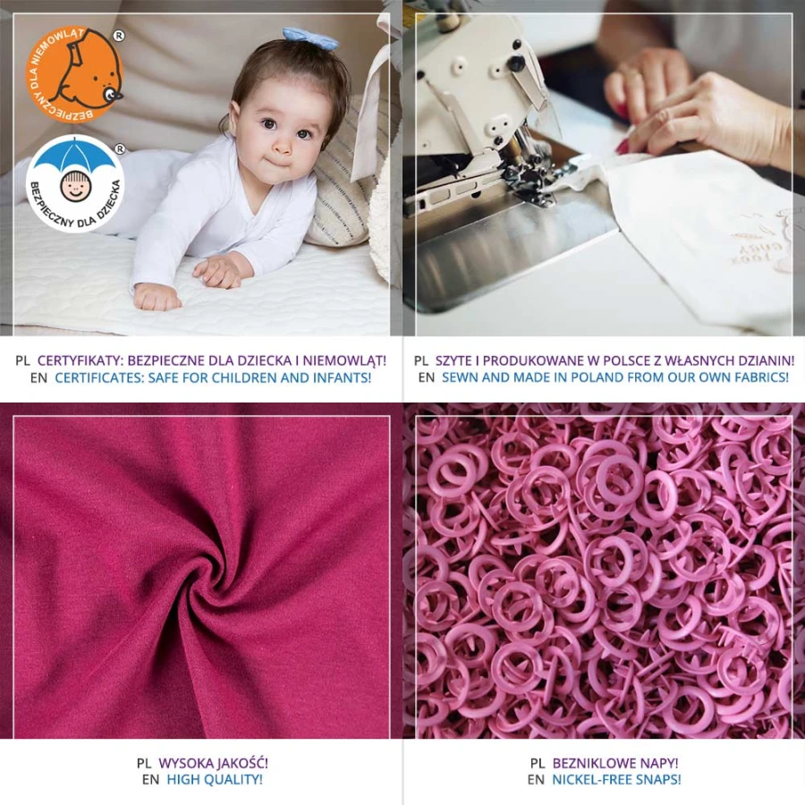 Kinderbody mit langen Ärmeln und Knöpfen, weiß