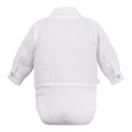 Muslin shirt bodysuit with collar and buttons, white
