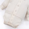 Shirt-Body aus Musselin mit Kragen und Knöpfen in Ecru