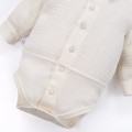 Muslin shirt-style bodysuit with collar and buttons ecru
